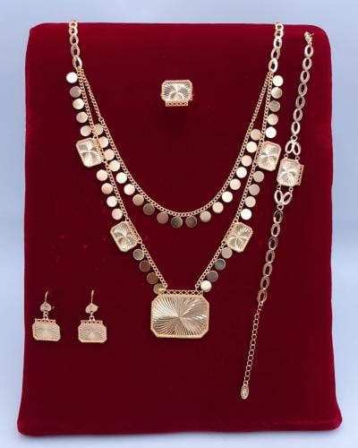 طقم مجوهرات بديل الذهب فاخر