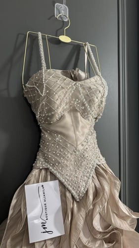 فستان الماس تطريز لؤلؤي