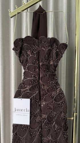 فستان ريمان - بني