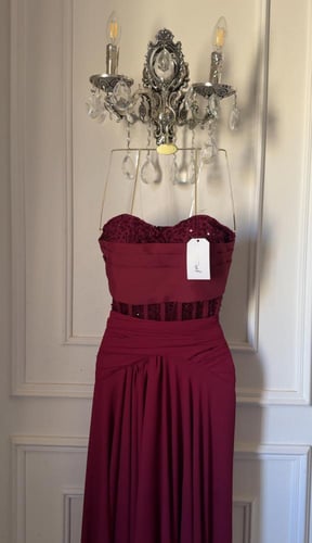 فستان دانا عنابي