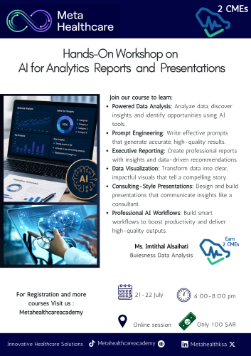 Hands-On Workshop on AI for Analytics Reports and...