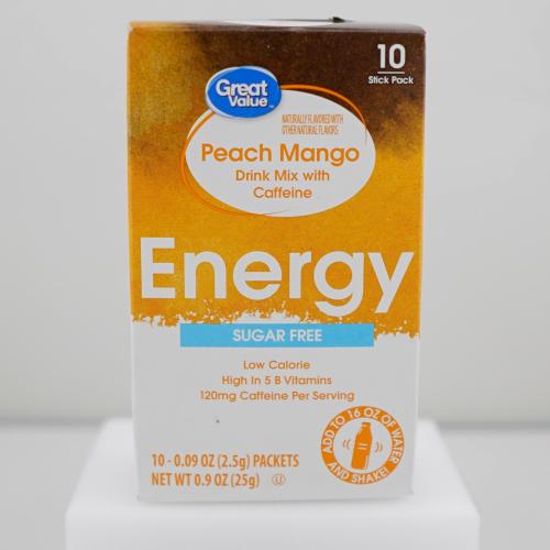 مشروب الطاقة المانجو والخوخ 10 ظروف (Great Value)