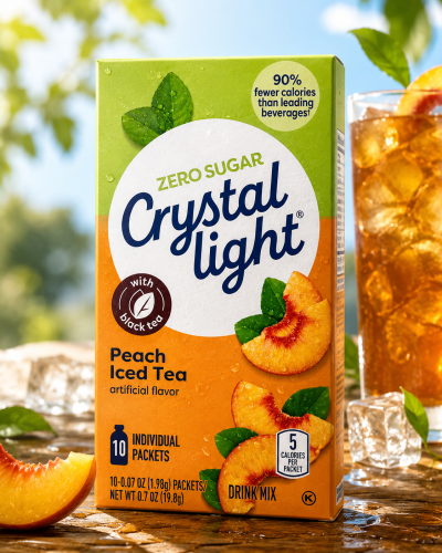 مشروب ايس تي خوخ 10 ظروف (Crytal Light)
