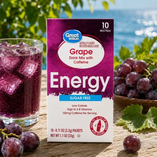 مشروب الطاقة عنب 10 ظروف (Great Value)