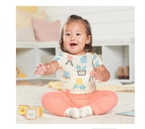 بنطال قطعتين Pink + Black ماركة Gerber