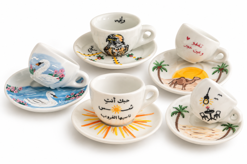 كوب اسبريسو رسم يدوي
