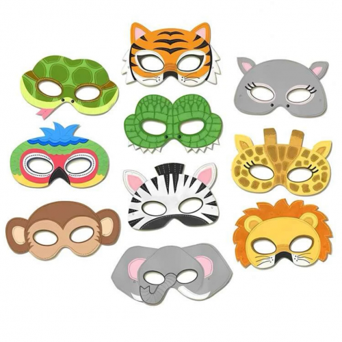 تلوين قناع اشكال حيوانات-10 قطع