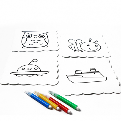 تلوين 4 اشكال مجموعة