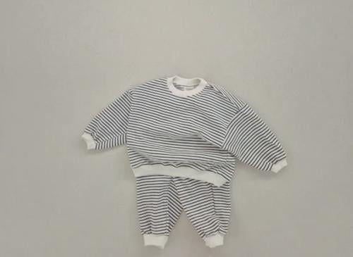 STRIPED COTTON SET - BLACK