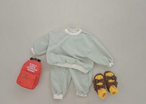 STRIPED COTTON SET - GREEN