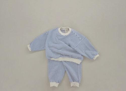 STRIPED COTTON SET - BLUE