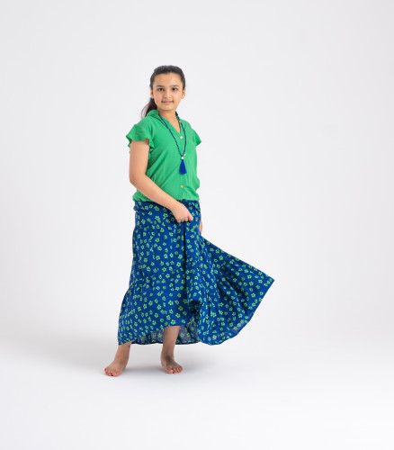 SKIRT & TOP - MAZARINE W/NECKLACE