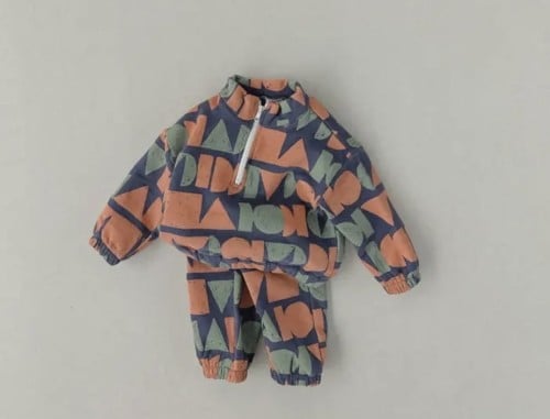 GEOMETRIC NAVY - FLEECE SET