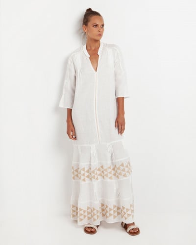 ARROW LONG DRESS BLUE/GOLD