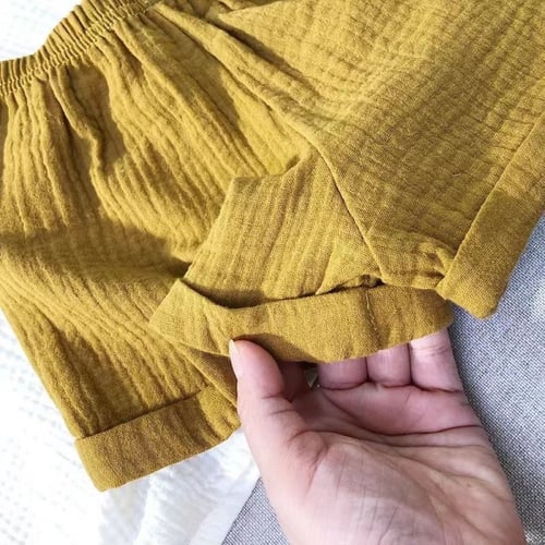 طقم شورت وقميص قطن لنن