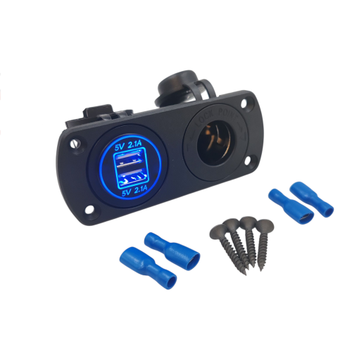 لوحة مدخل USB مزدوج ومدخل طاقة