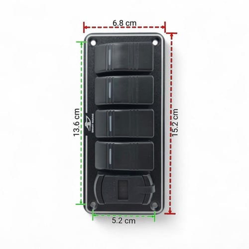 SM لوحة 4 مفاتيح اسود(USB+PD+V)