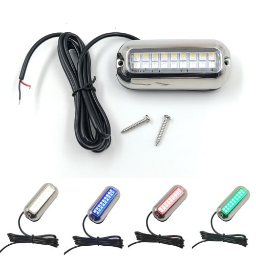 ضوء LED مقاوم للماء 4 اللوان بغطاء ستانلس ستيل 316