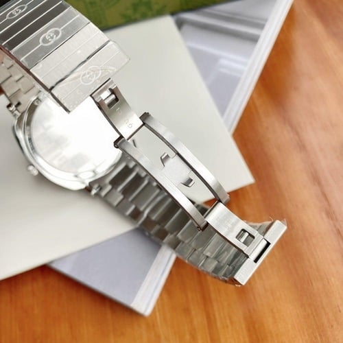 ساعه قوتشي رجاليه مينا رصاصي