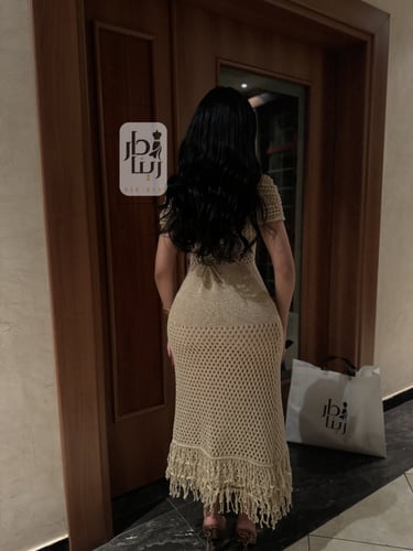 فستان ناعم مخرم 3 قطع