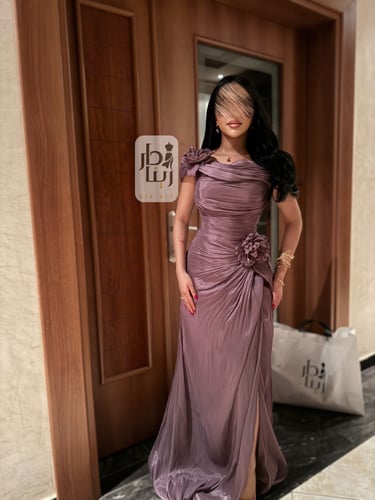 فستان كرنكل سهرة وردتين