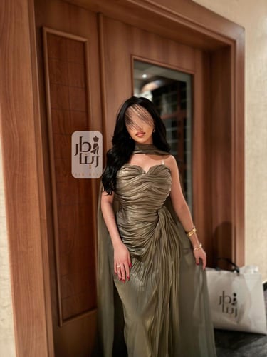 فستان كرنكل سهرة عقدة