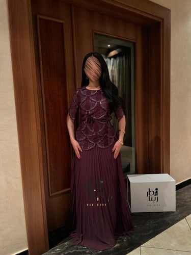 فستان شيفون مكسر موف