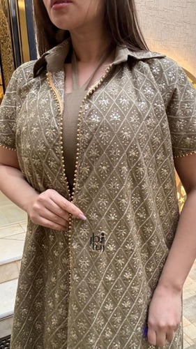 جلابية قطعتين نص كم