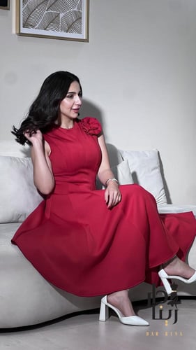 فستان ميد رقبه ورده