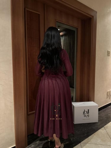 فستان بناتي ناعم ميدي للعيد