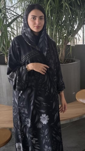 عبايه صيفيه طباعة موردة