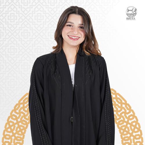 عبايه يومية مزينة بالكلفة والفصوص السوداء
