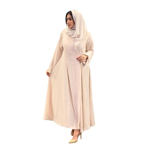 عباية كاجوال لف بقماش الحرير المغسول، بفص ذهبي على...