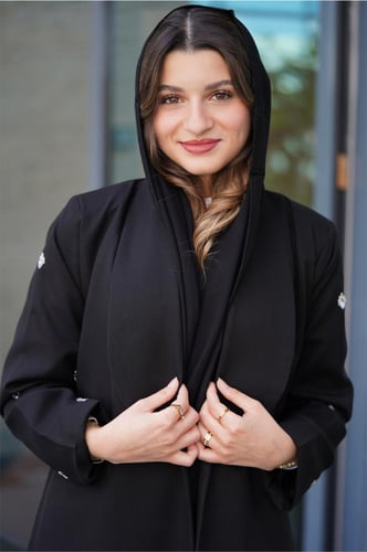 عباية بلايزر رسمي مطرز بسيلان فضي