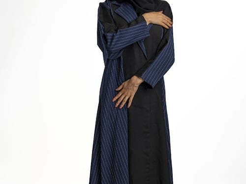 عباية رسمية بلايزر بياقة مخططة, قماش نقاط الذهب