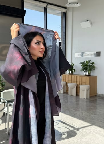 عبايه لينن صيفية طباعة