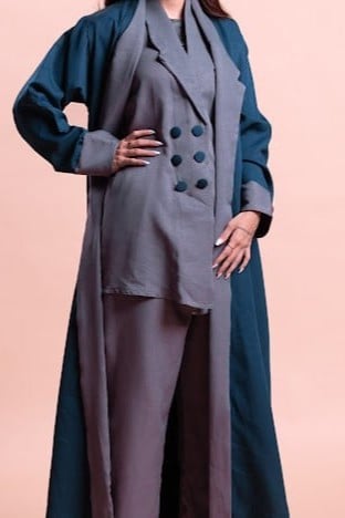 عباية رسمية بلونين 3 قطع, قماش كريب فاخر