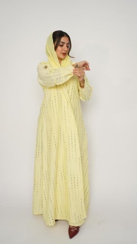 عبايه لينن خفيفة مخططة