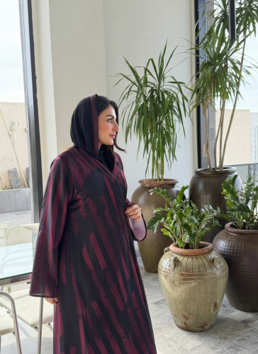 عبايه شتوية مخمل طباعة