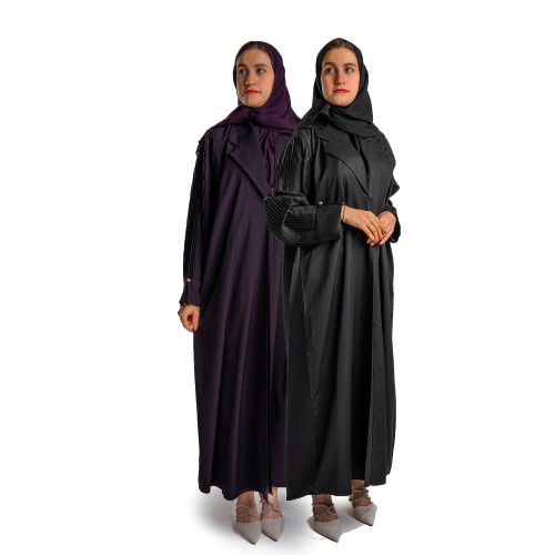 عباية بكسرات في الكم بألوان متعددة