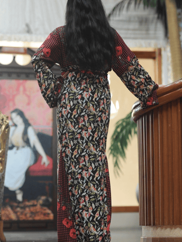 عباية مع حزام كريب تركي