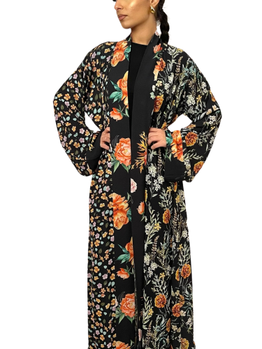 عباية كريب تركي منقطة مع طرحة