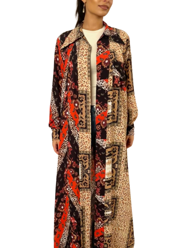 عباية ثوب مفتوحة من أقمشة الكولاج