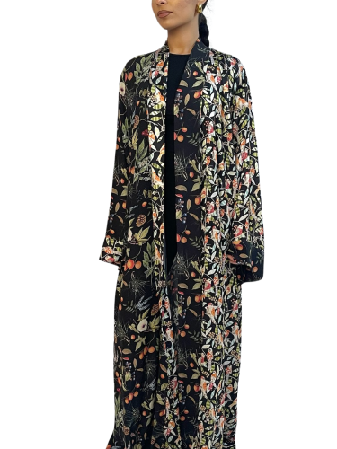 عباية لف من الكريب مع طرحة عنابي