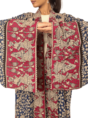 عباية ملونة للمناسبات مع أكمام واسعة