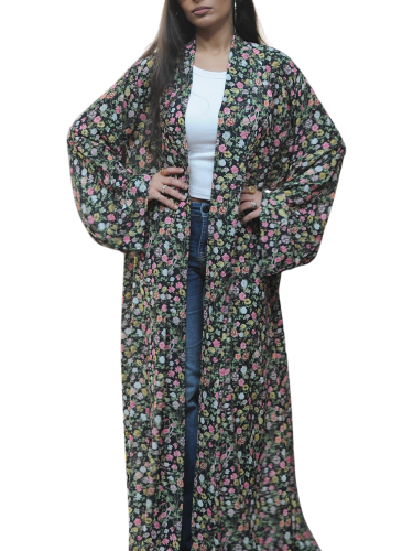 عباية كريب تركي نمط الزهور