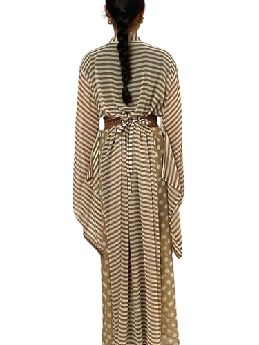 كيمونو شيفون منقط مع حزام