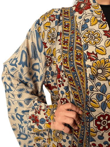 عباية من القماش الهندي بأكمام واسعة