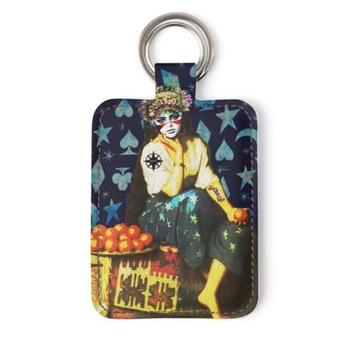 ميدالية جلد بشكل مستطيل