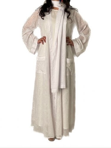 عباية لف قطن بيضاء